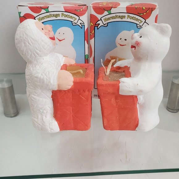 2) Hermitage Pottery 1995 Ceramic Ghost Mummy Candle Limited Edition vintage - Picture 6 of 12